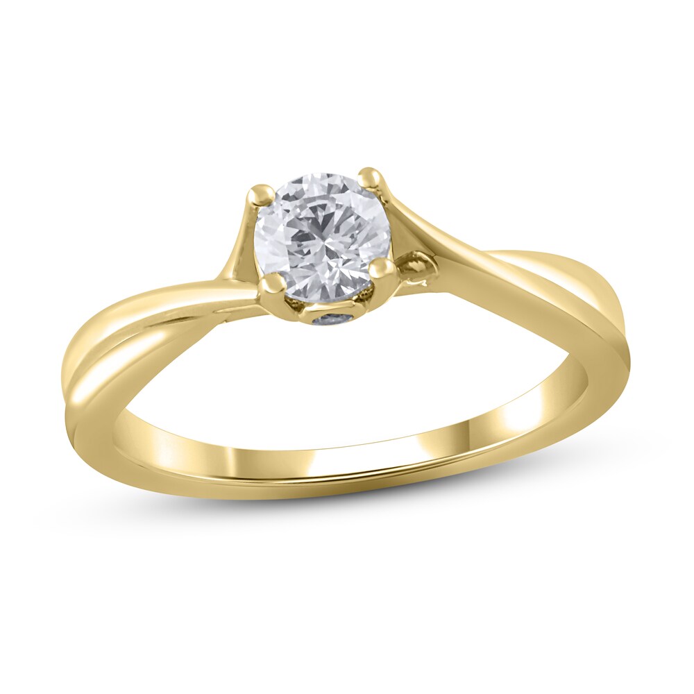 Diamond Engagement Ring 1/2 ct tw Round 14K Yellow Gold (I2/I) EWEnxwzF