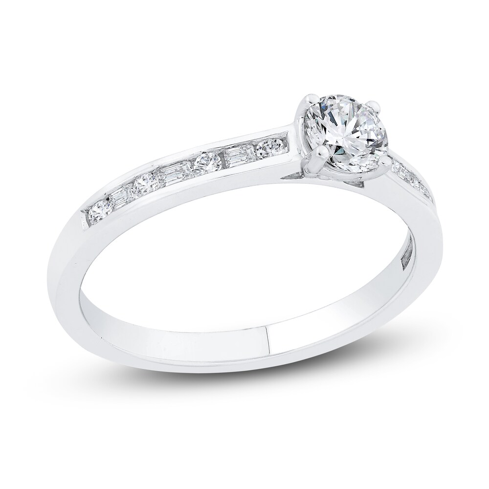 Diamond Engagement Ring 5/8 ct tw Round 14K White Gold EXjitzPb