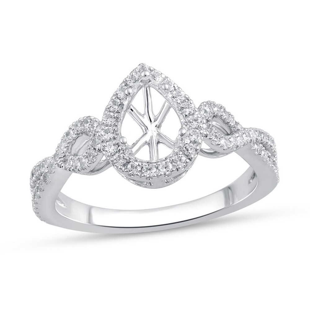 Diamond Ring Setting 1/2 ct tw Round-cut 14K White Gold EiOUFTYE