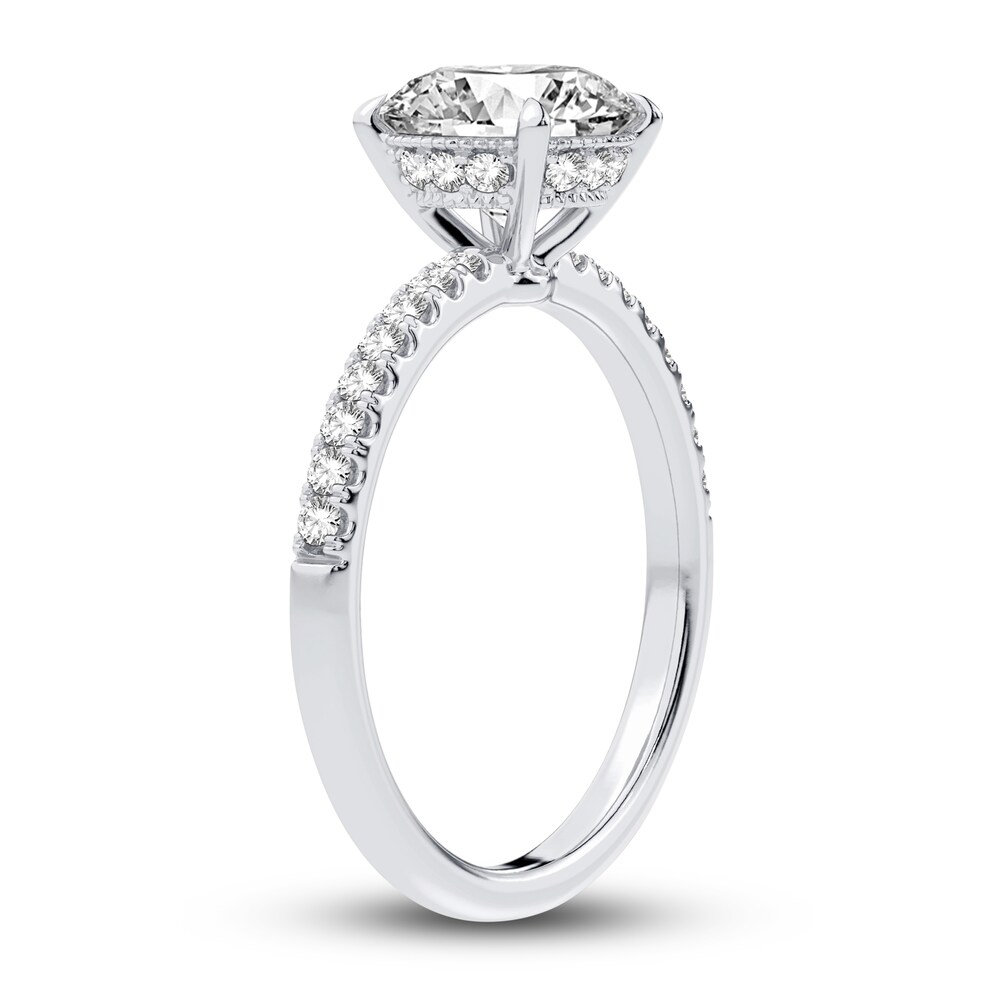 Lab-Created Diamond Engagement Ring 2-1/4 ct tw Round 14K White Gold EqwlS9Jx