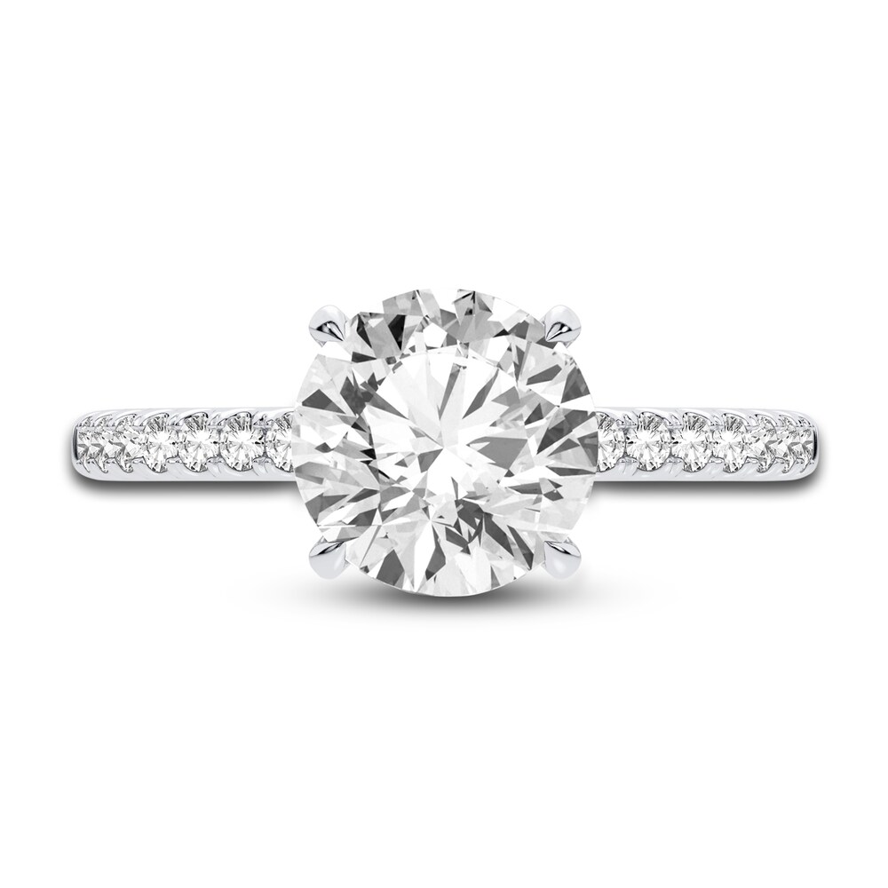 Lab-Created Diamond Engagement Ring 2-1/4 ct tw Round 14K White Gold EqwlS9Jx