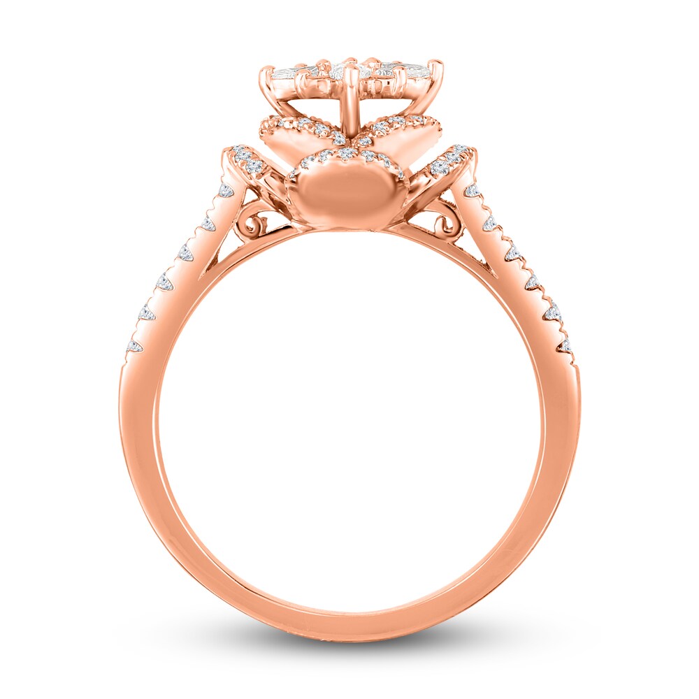 Diamond Ring 5/8 ct tw Round 14K Rose Gold F04AKeBS