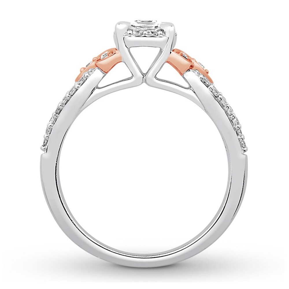 Diamond Promise Ring 1/2 ct tw Princess/Round 10K Two-Tone Gold F4436Q4q