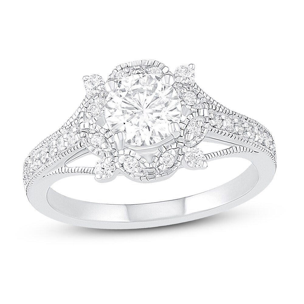 Diamond Engagement Ring 1 ct tw Round 14K White Gold F7CYHeVm