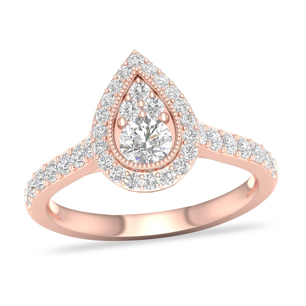 Diamond Ring 3/4 ct tw Round-cut 14K Rose Gold FBgT4c3p