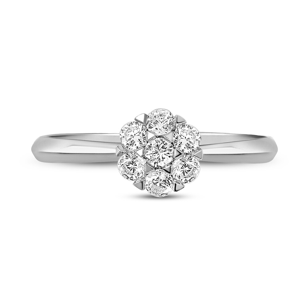 Diamond Engagement Ring 3/8 ct tw Round 14K White Gold FCa7TJO9