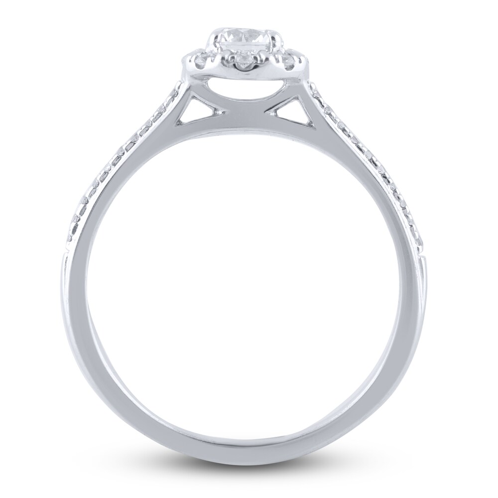 Diamond Engagement Ring 1/2 ct tw Round 14K White Gold FIXXbz11