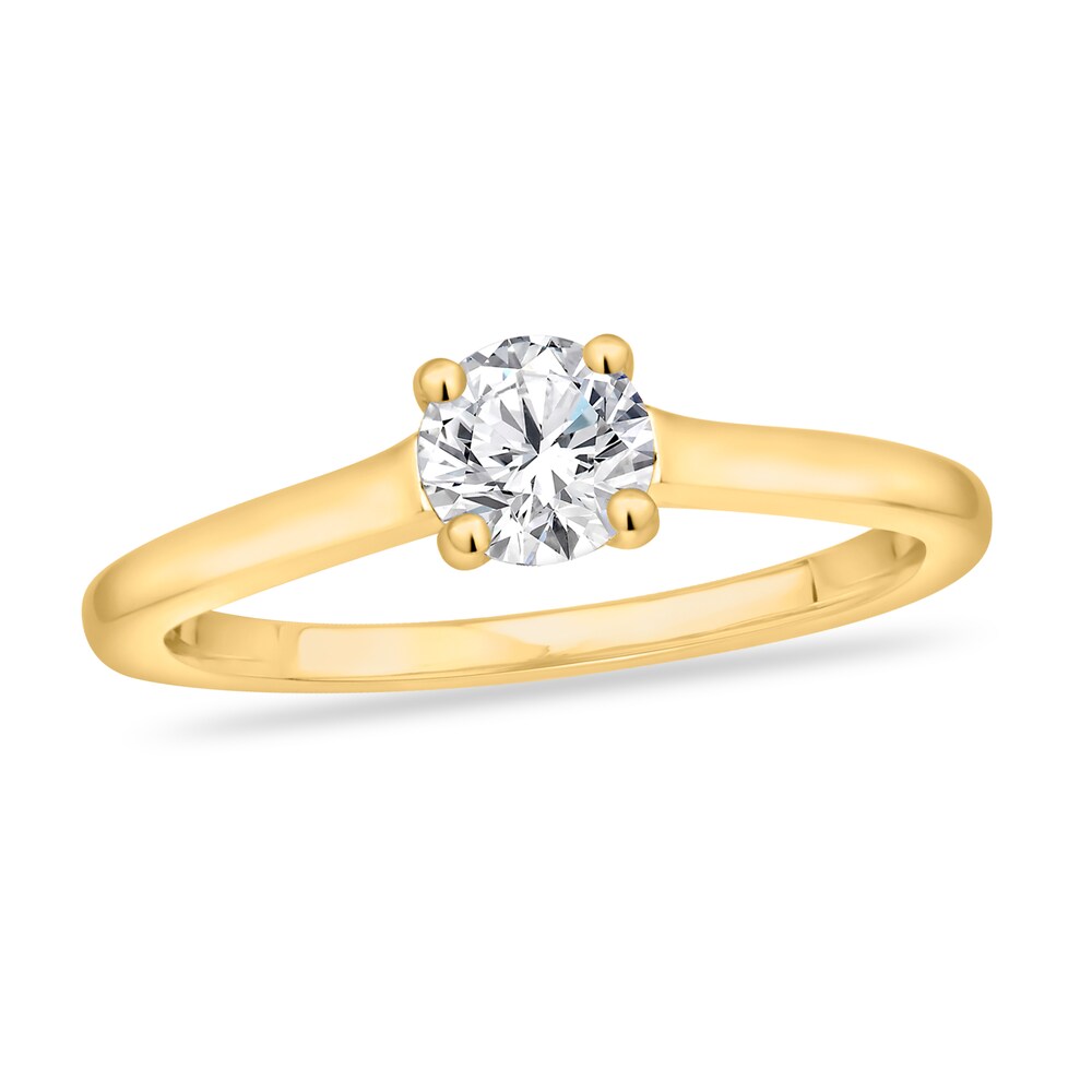 Diamond Solitaire Engagement Ring 5/8 ct tw Round-cut 14K Yellow Gold (I2/I) FTH0R7iI
