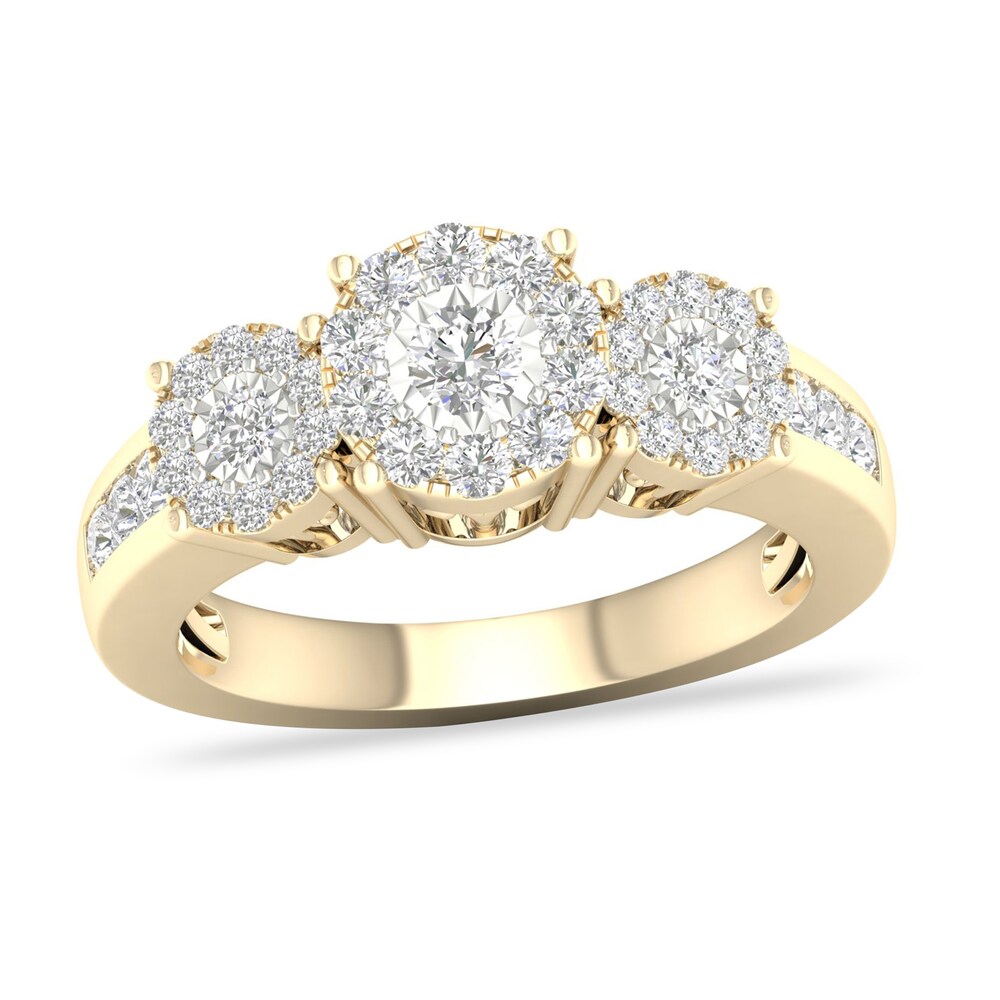 Diamond Ring 3/4 ct tw Round-cut 14K Yellow Gold FWazYhm1