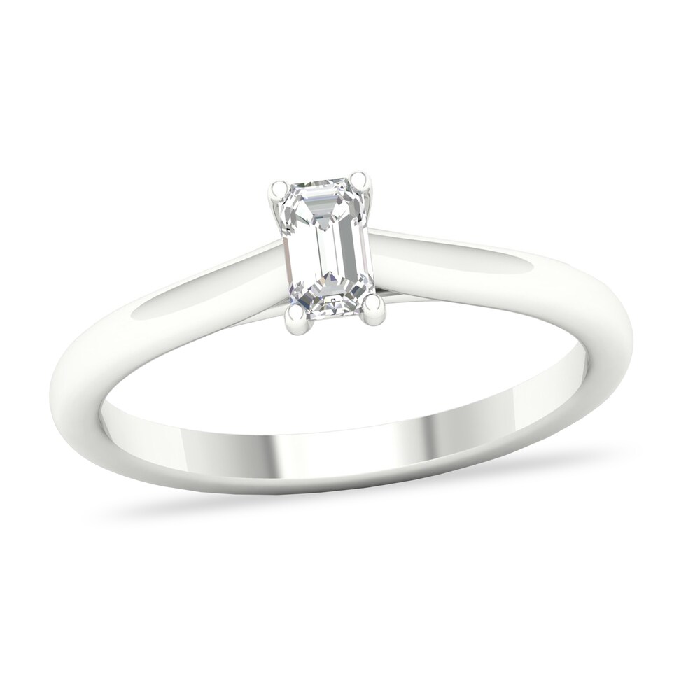Diamond Solitaire Ring 1/3 ct tw Emerald-cut 14K White Gold (SI2/I) FYHfDQm0