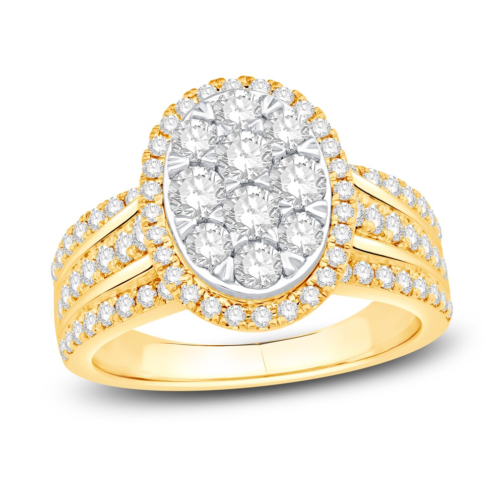 Diamond Engagement Ring 1-1/2 ct tw Round 14K Two-Tone FfG8jXL5