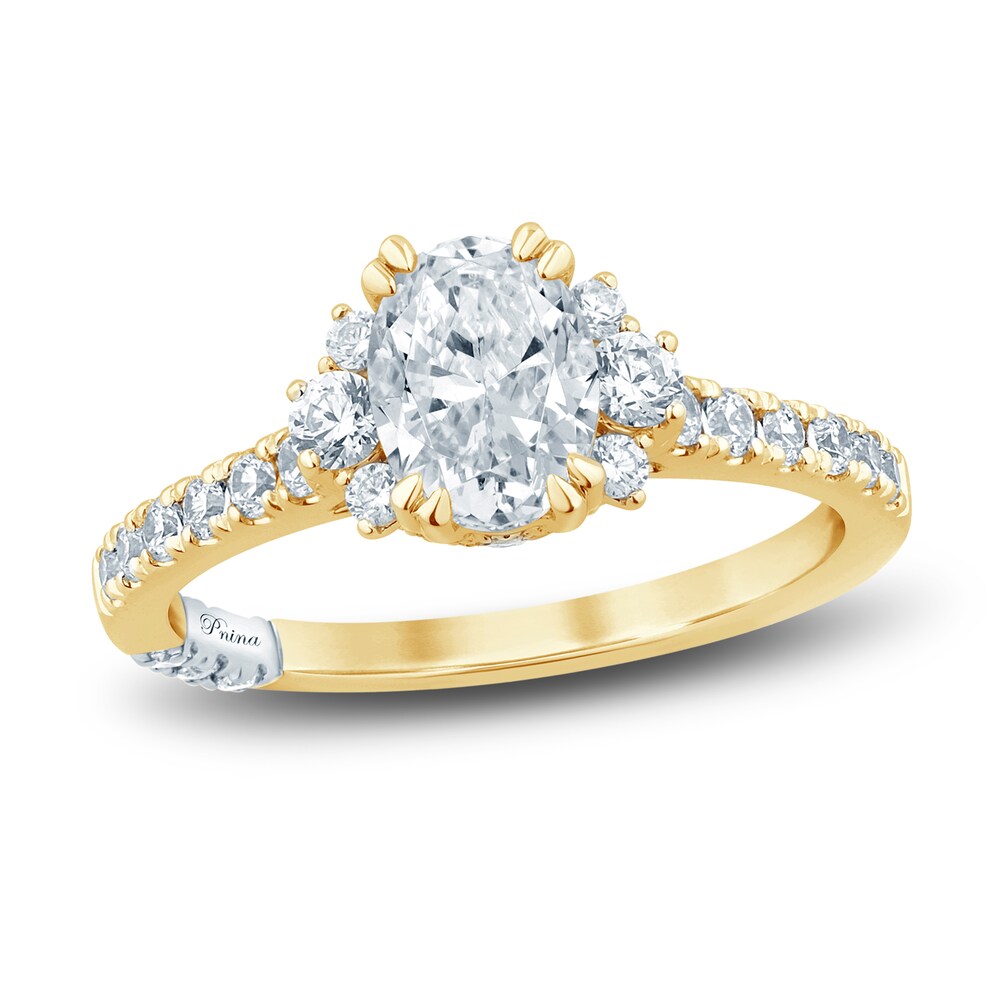 Pnina Tornai Diamond Engagement Ring 1-5/8 ct tw Oval/Round 14K Yellow Gold FijAhTKB