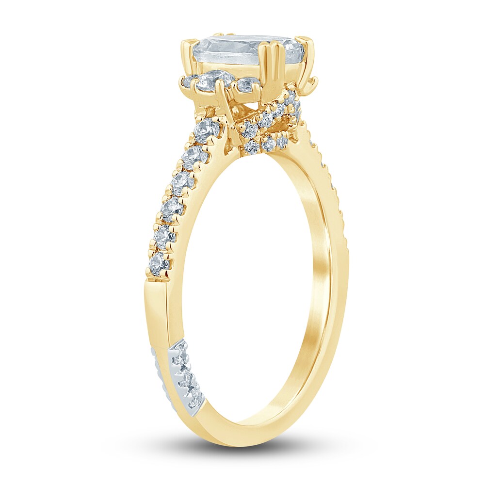 Pnina Tornai Diamond Engagement Ring 1-5/8 ct tw Oval/Round 14K Yellow Gold FijAhTKB