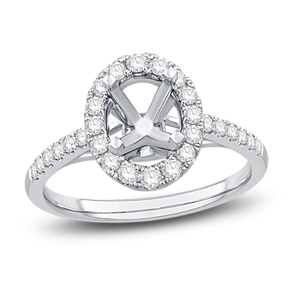 Engagement Ring 1/2 ct tw Oval/Round Platinum FuEAQVvx