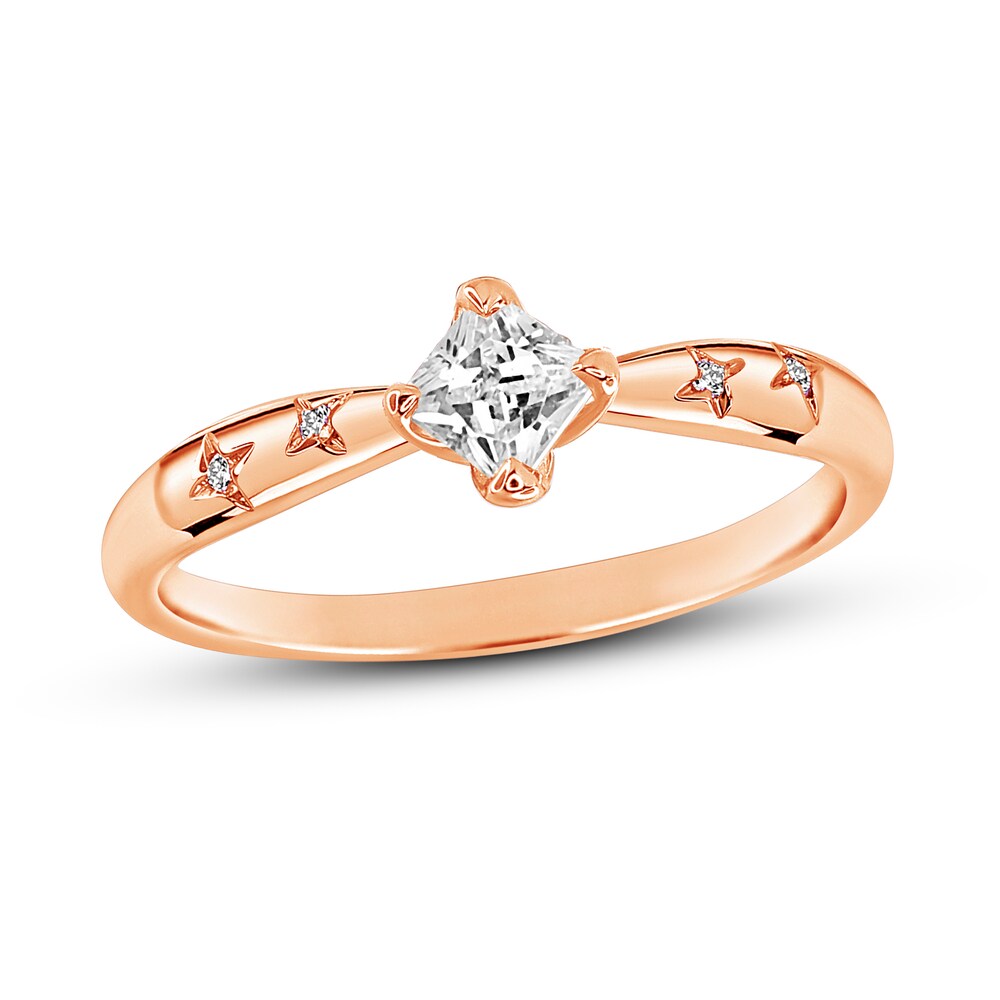 Diamond Engagement Ring 1/3 ct tw Round/Princess 14K Rose Gold GBGe1YNm