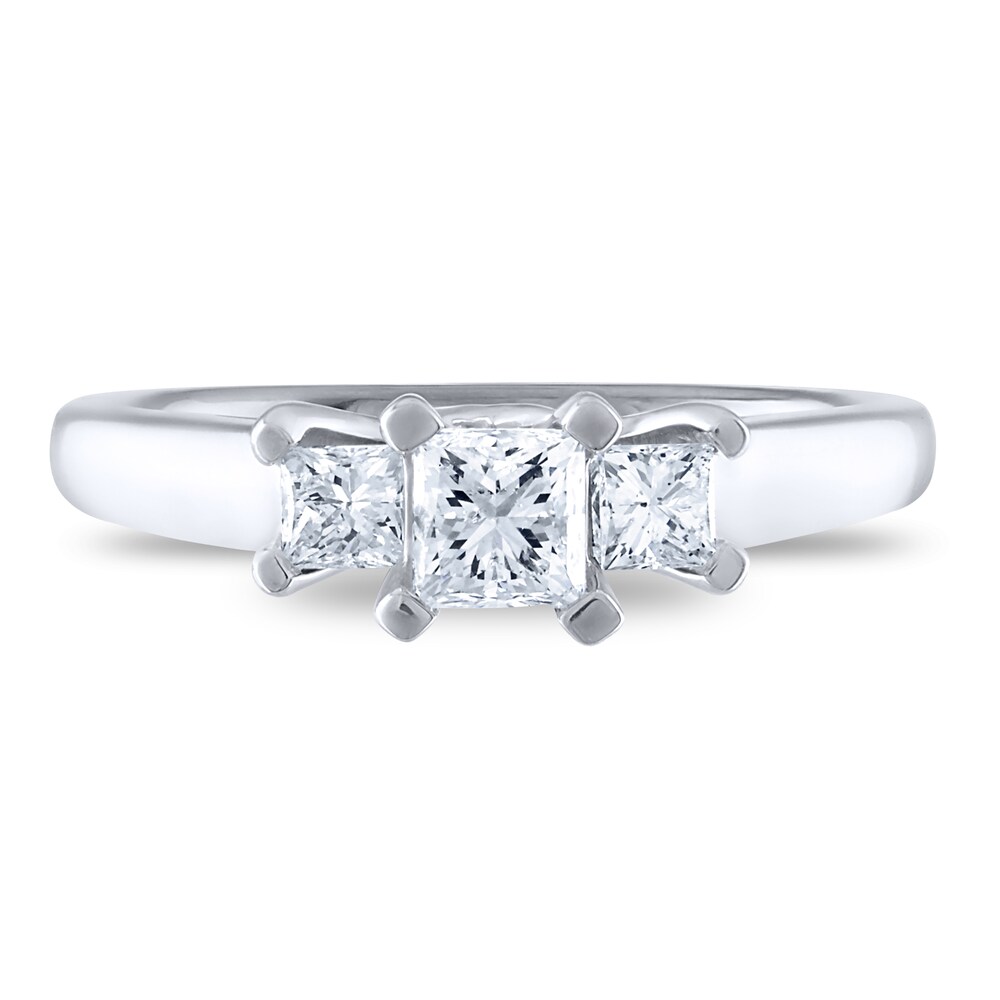 Diamond 3-Stone Engagement Ring 1 ct tw Princess 14K White Gold GFluQnxK