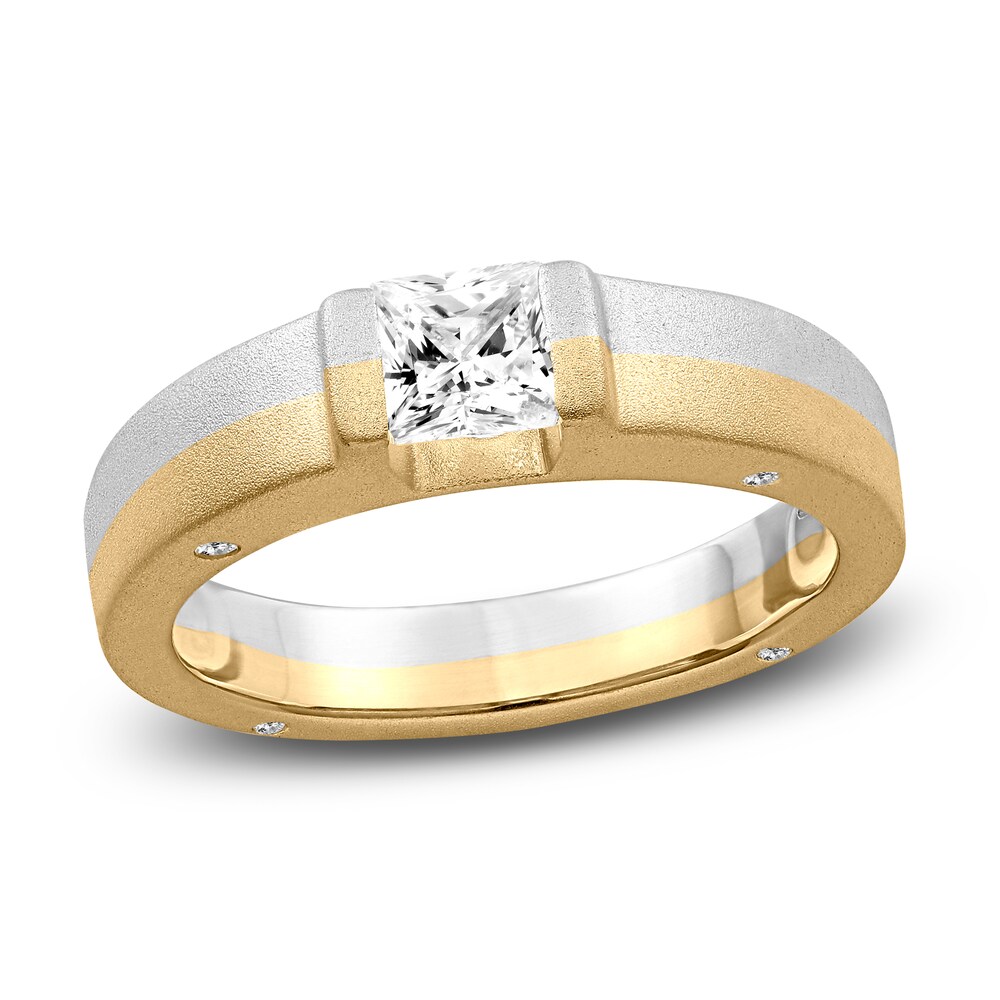 Diamond Engagement Ring 5/8 ct tw Princess/Round 14K Two-Tone Gold GRPM6TuV