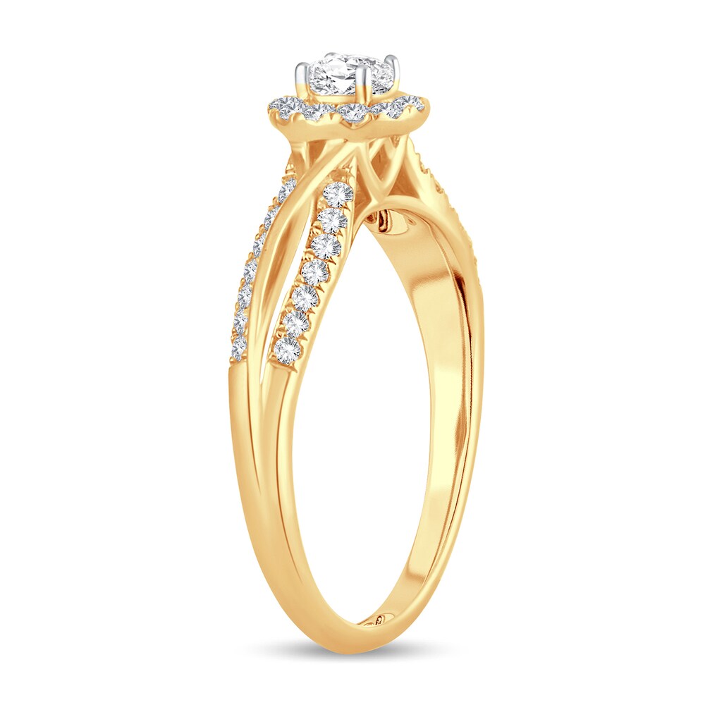 Diamond Engagement Ring 1/2 ct tw Round/Oval 14K Yellow Gold Ggg6ZWqz