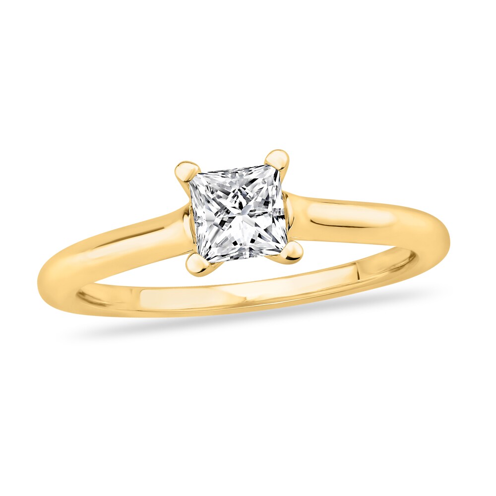 Diamond Solitaire Engagement Ring 1/2 ct tw Princess-cut 14K Yellow Gold (I2/I) Gj06gjJr