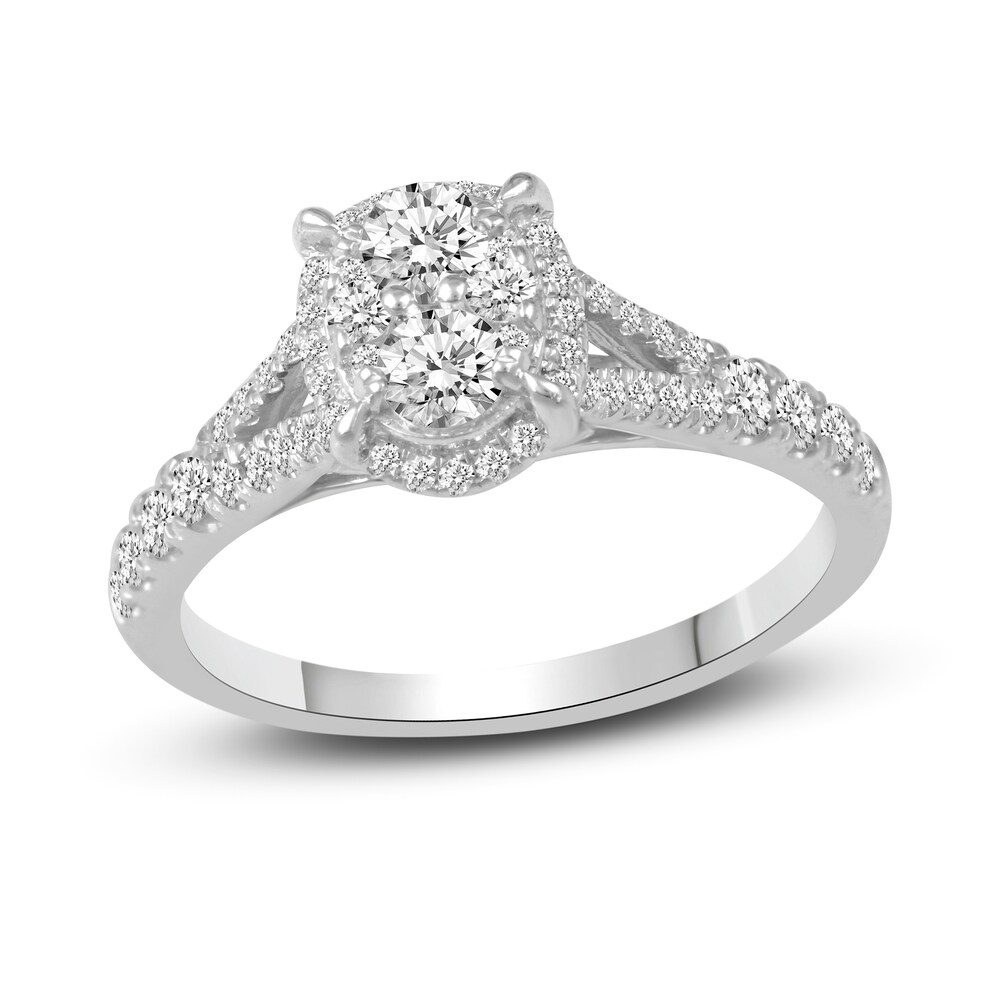 Diamond Engagement Ring 3/4 ct tw Round 14K White Gold GklalSi0