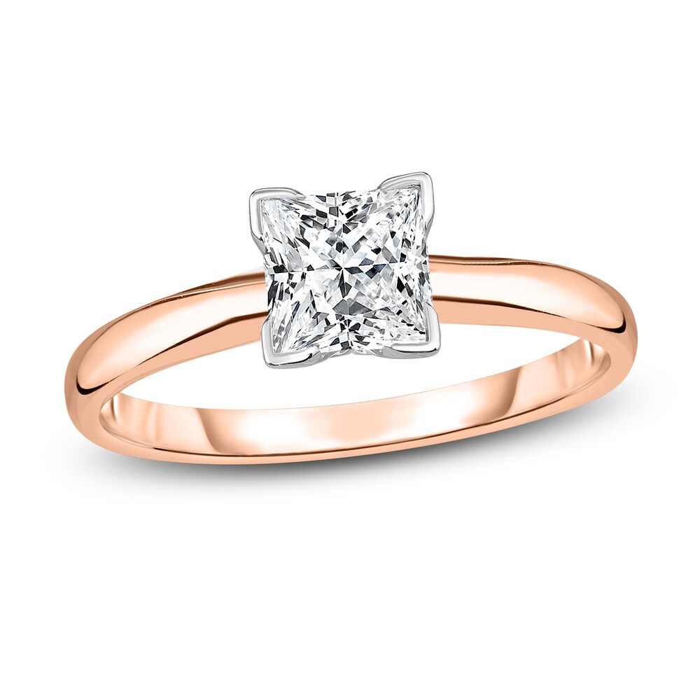Diamond Solitaire Engagement Ring 5/8 ct tw Princess 14K Rose Gold (I2/I) GoxyhZsw