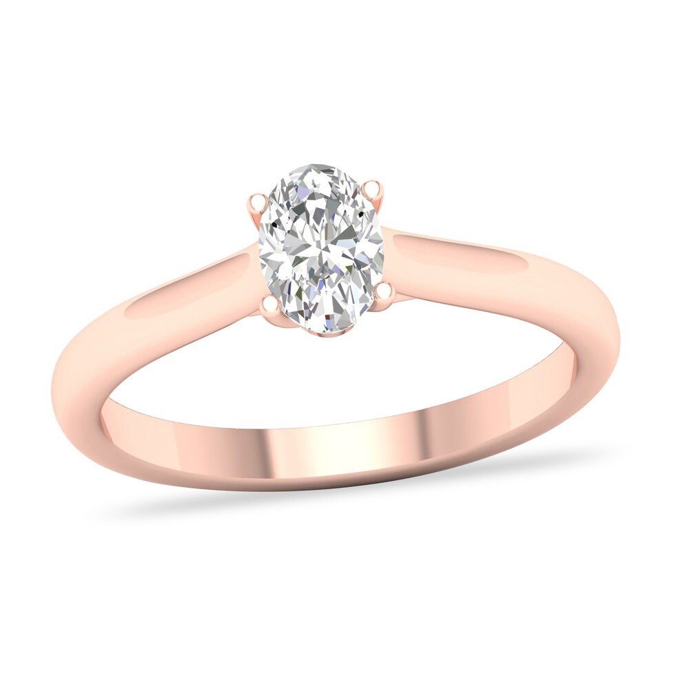 Diamond Solitaire Ring 1/2 ct tw Oval-cut 14K Rose Gold (SI2/I) Gu81BrIA