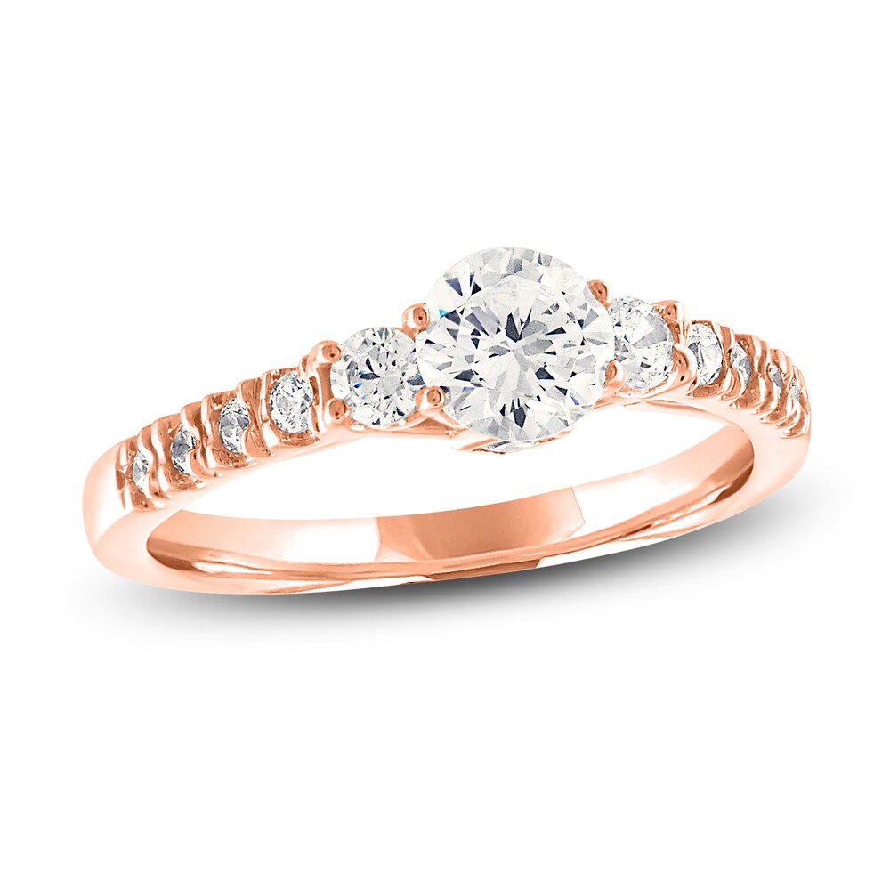 Diamond Engagement Ring 1 ct tw Round/Princess 14K Rose Gold GzIKtwW2