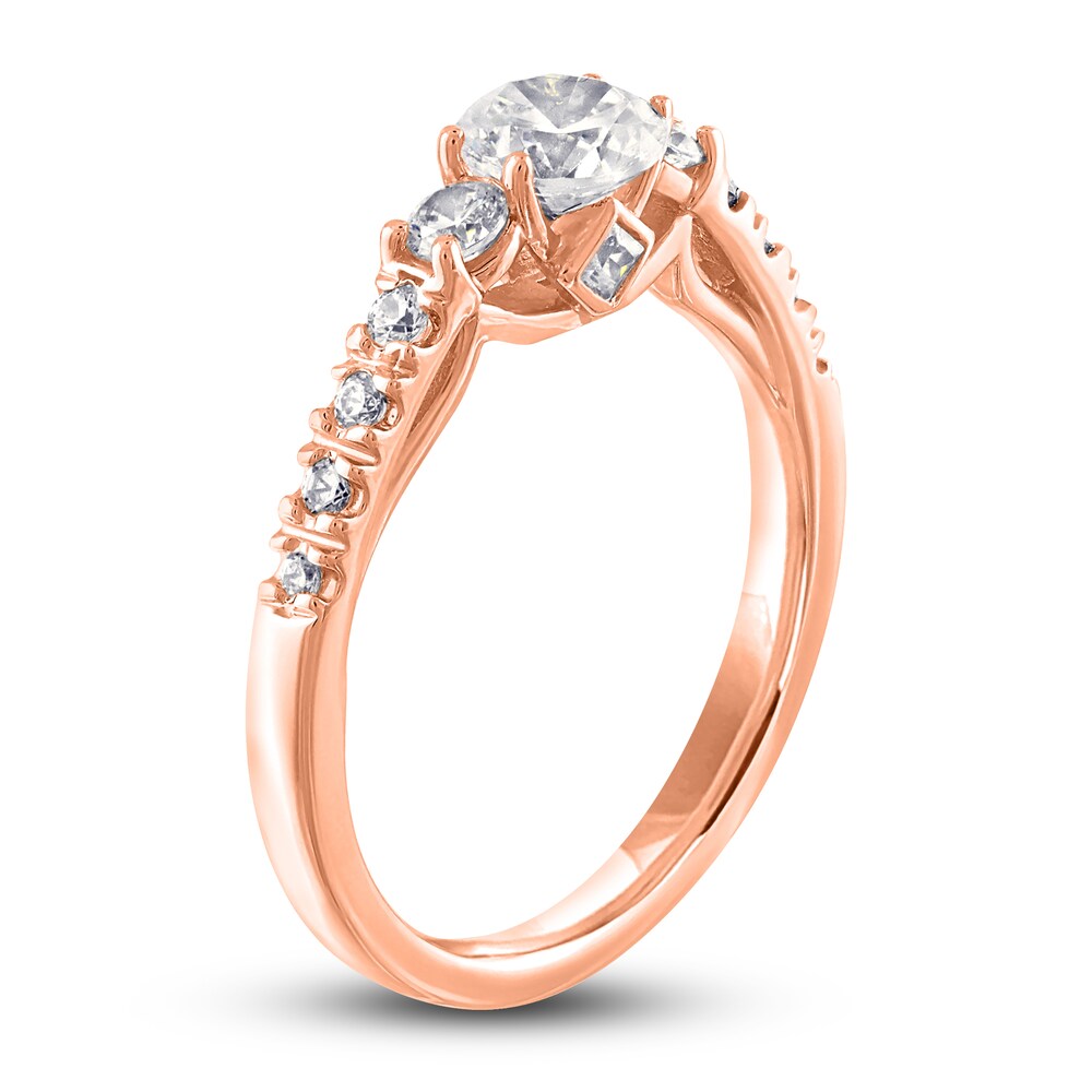 Diamond Engagement Ring 1 ct tw Round/Princess 14K Rose Gold GzIKtwW2