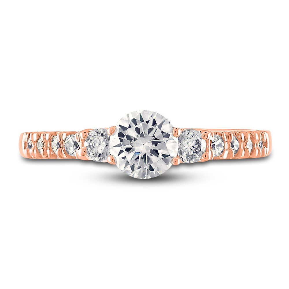 Diamond Engagement Ring 1 ct tw Round/Princess 14K Rose Gold GzIKtwW2