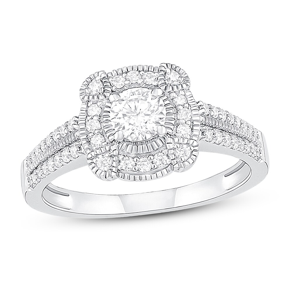 Diamond Engagement Ring 1/2 ct tw Round 14K White Gold H4pw4JhO