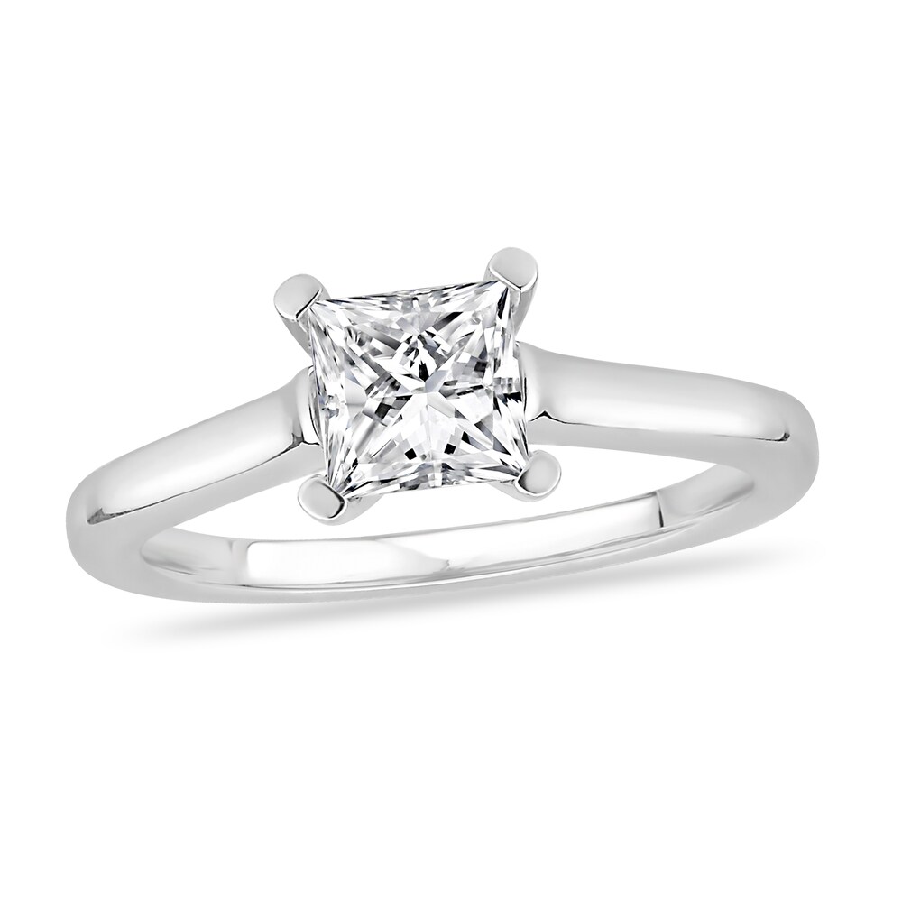 Diamond Solitaire Engagement Ring 2-1/2 ct tw Princess-cut 14K White Gold (I2/I) H6cor1NL