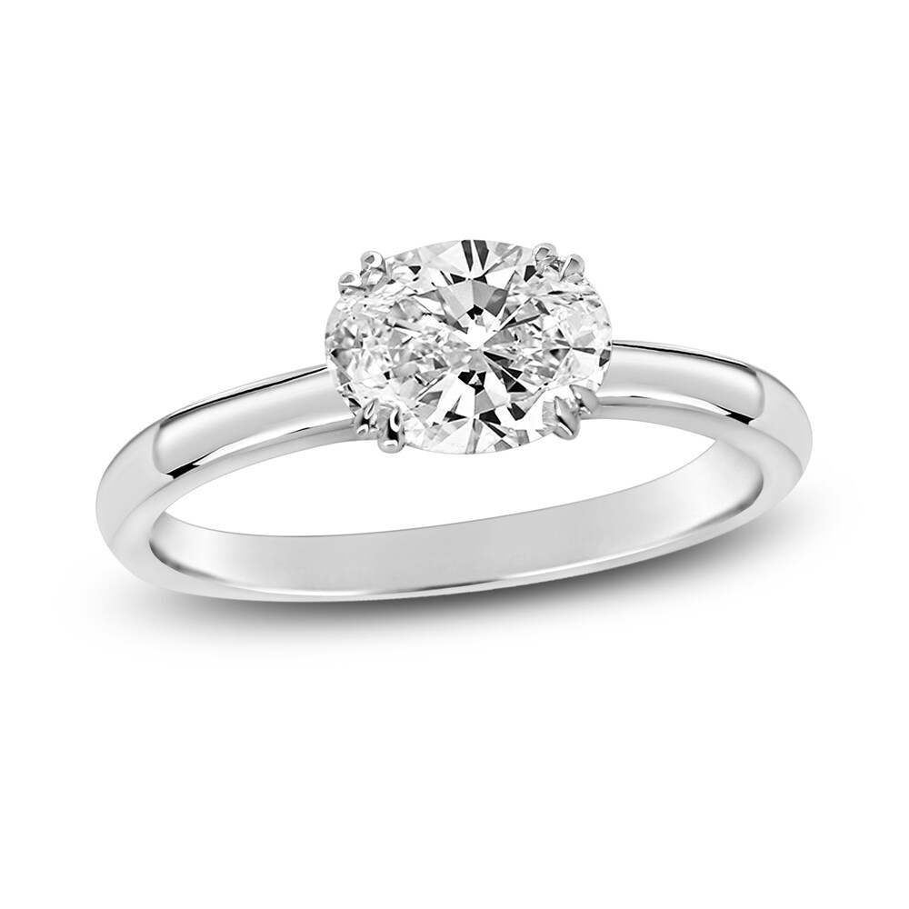 Diamond Solitaire Plus Ring 1 ct tw Oval 14K White Gold (I2/I) H9hydPrM