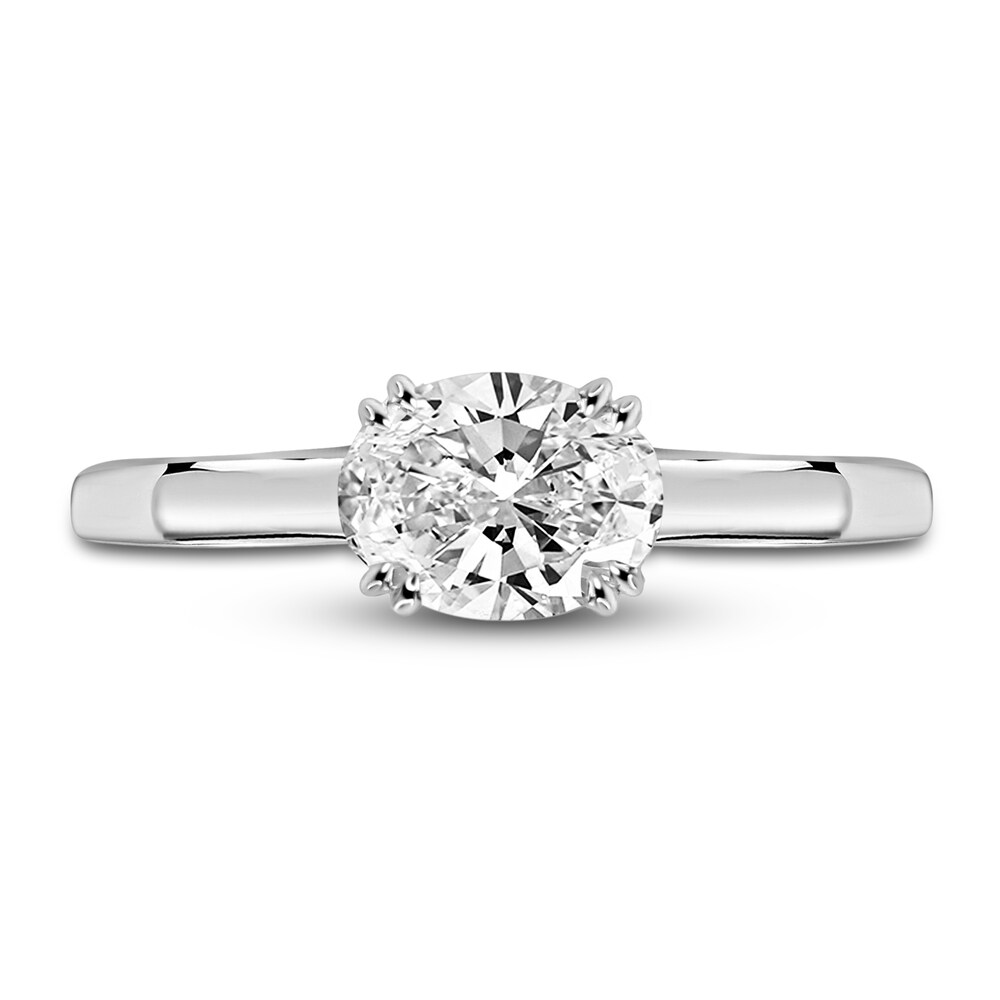 Diamond Solitaire Plus Ring 1 ct tw Oval 14K White Gold (I2/I) H9hydPrM