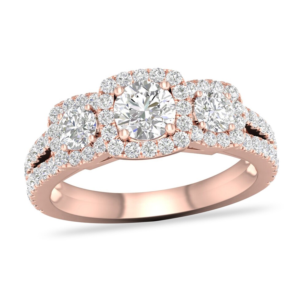 Diamond Ring 1-1/3 ct tw Round-cut 14K Rose Gold HB2wAAjf