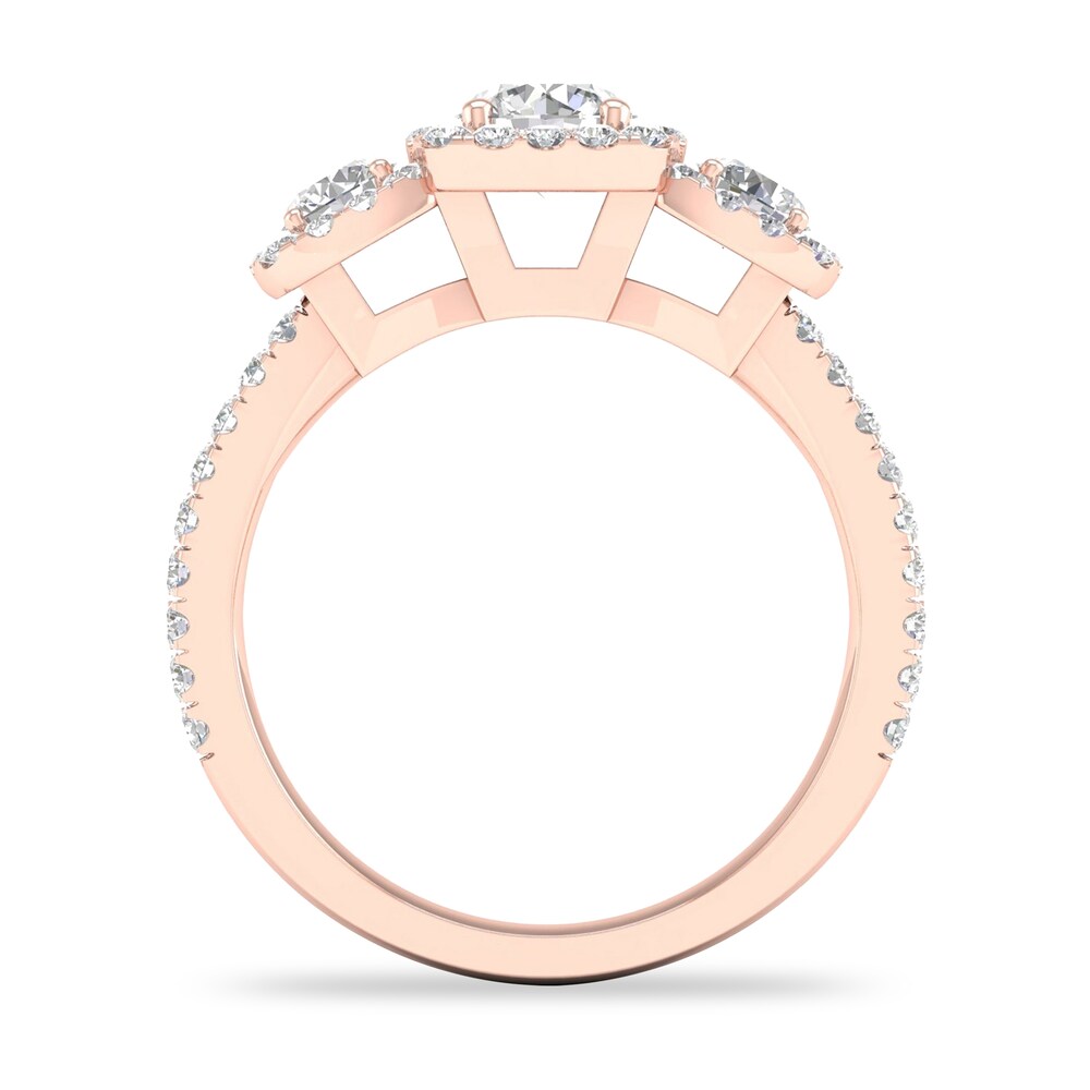 Diamond Ring 1-1/3 ct tw Round-cut 14K Rose Gold HB2wAAjf