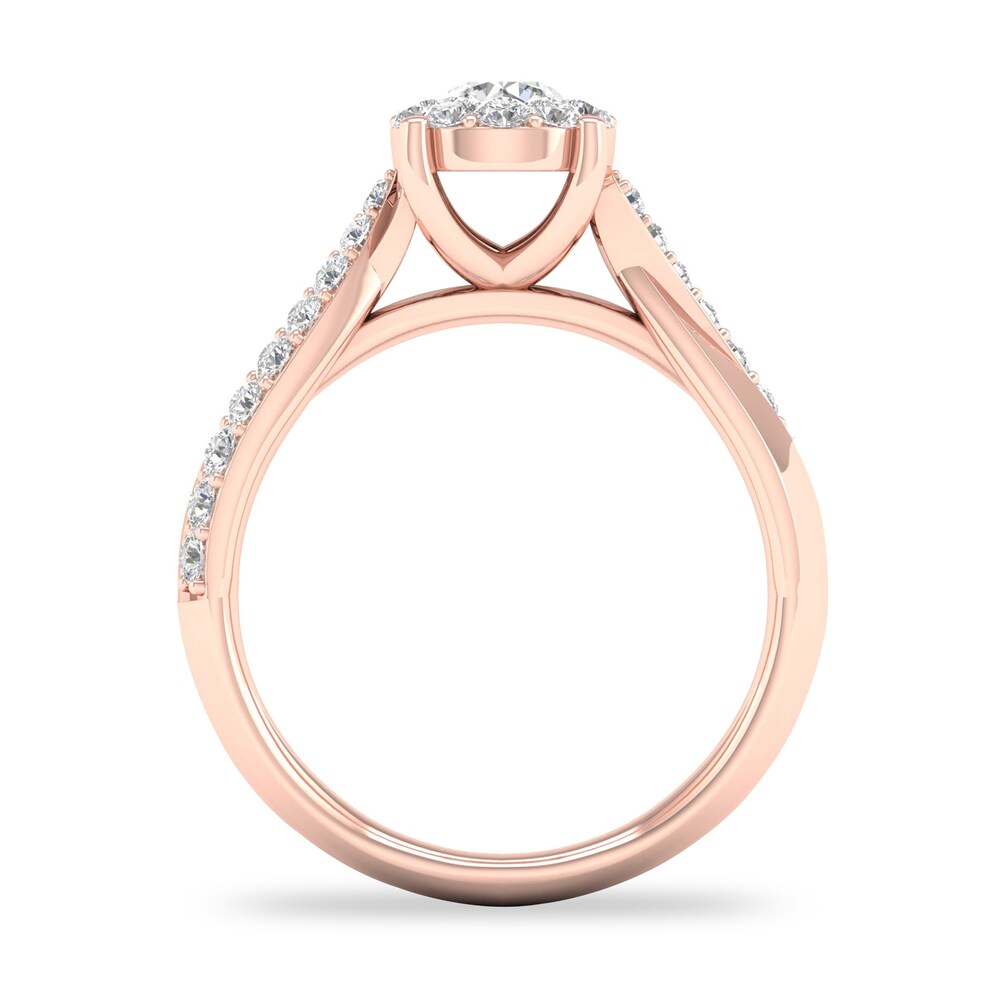 Diamond Ring 3/4 ct tw Round-cut 14K Rose Gold HEZyCzpN