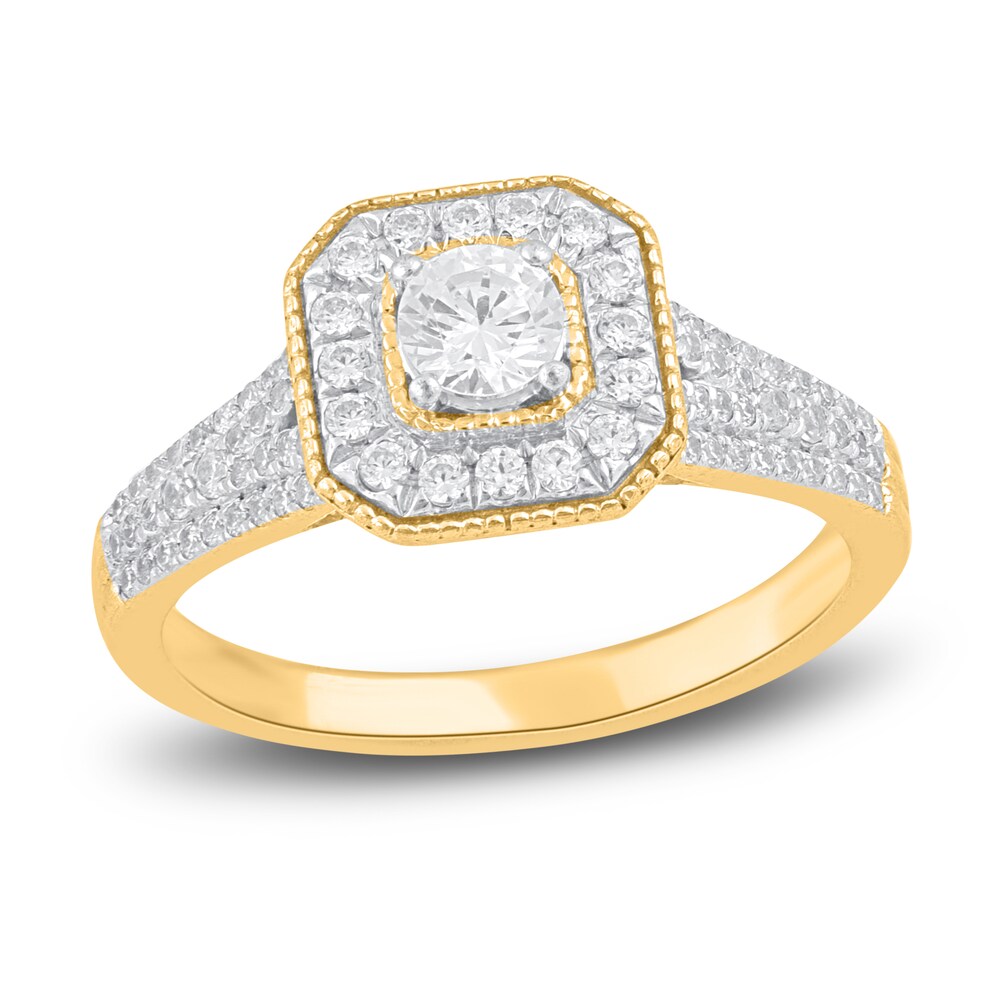 Diamond Engagement Ring 3/4 ct tw Round 14K Yellow Gold HU6CfyMd
