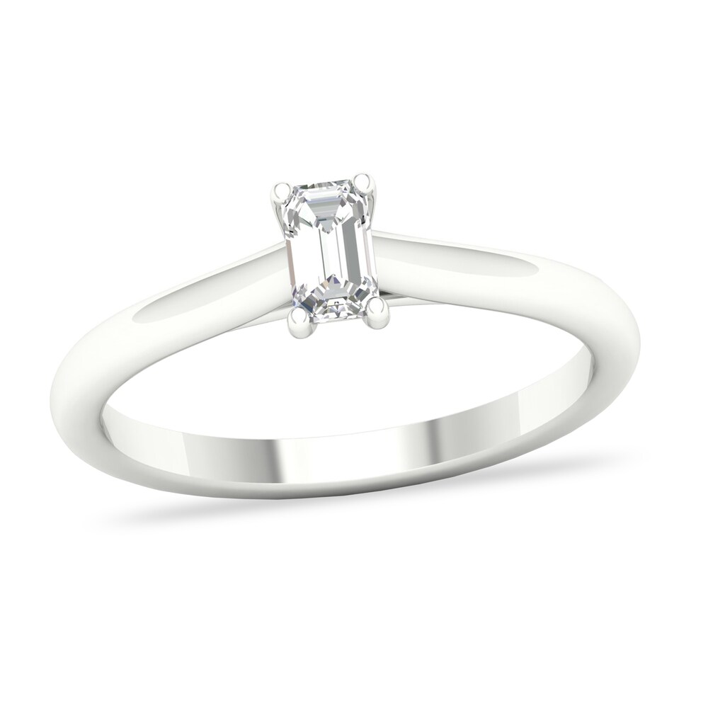 Diamond Solitaire Ring 1/3 ct tw Emerald-cut Platinum (SI2/I) HUPjEi6q