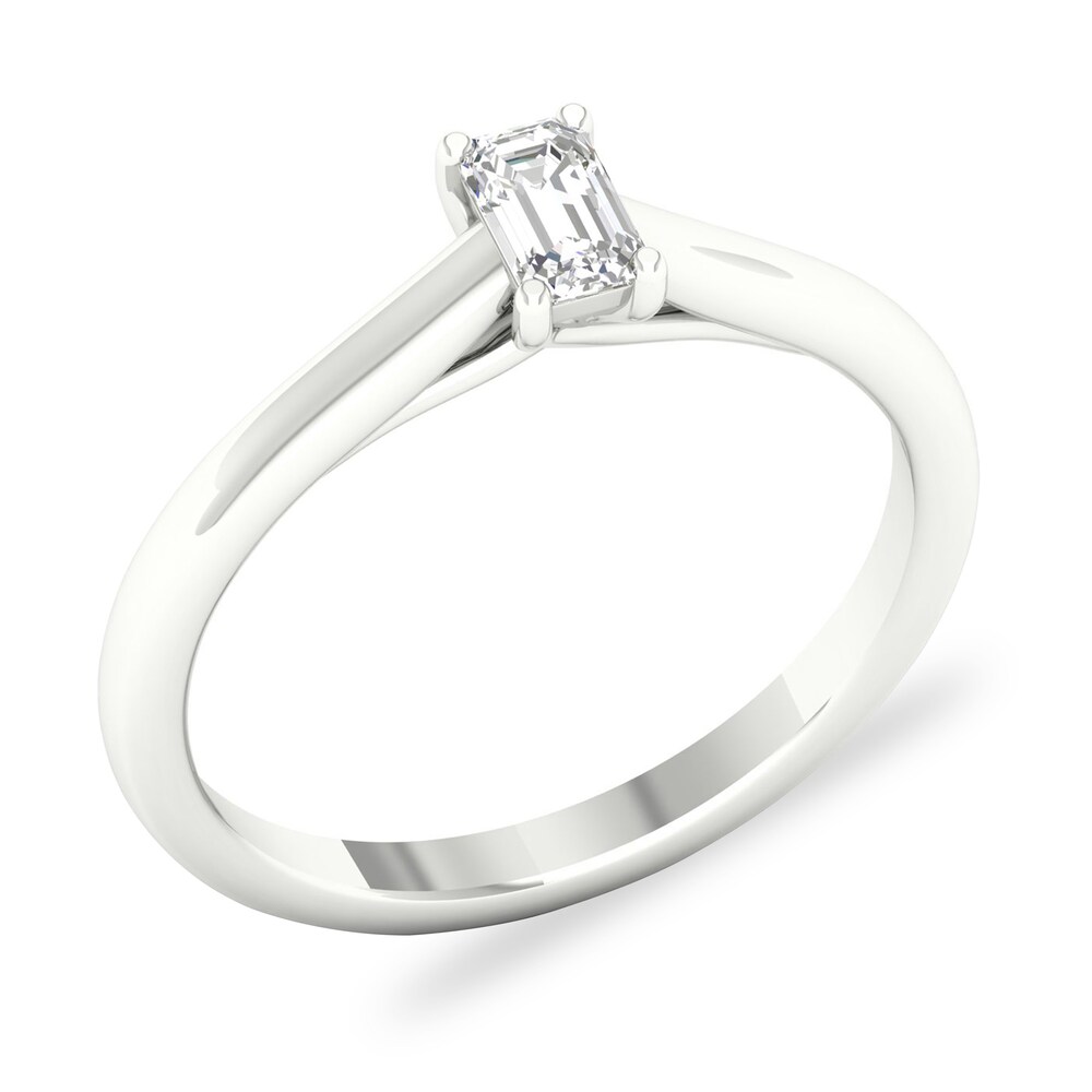 Diamond Solitaire Ring 1/3 ct tw Emerald-cut Platinum (SI2/I) HUPjEi6q