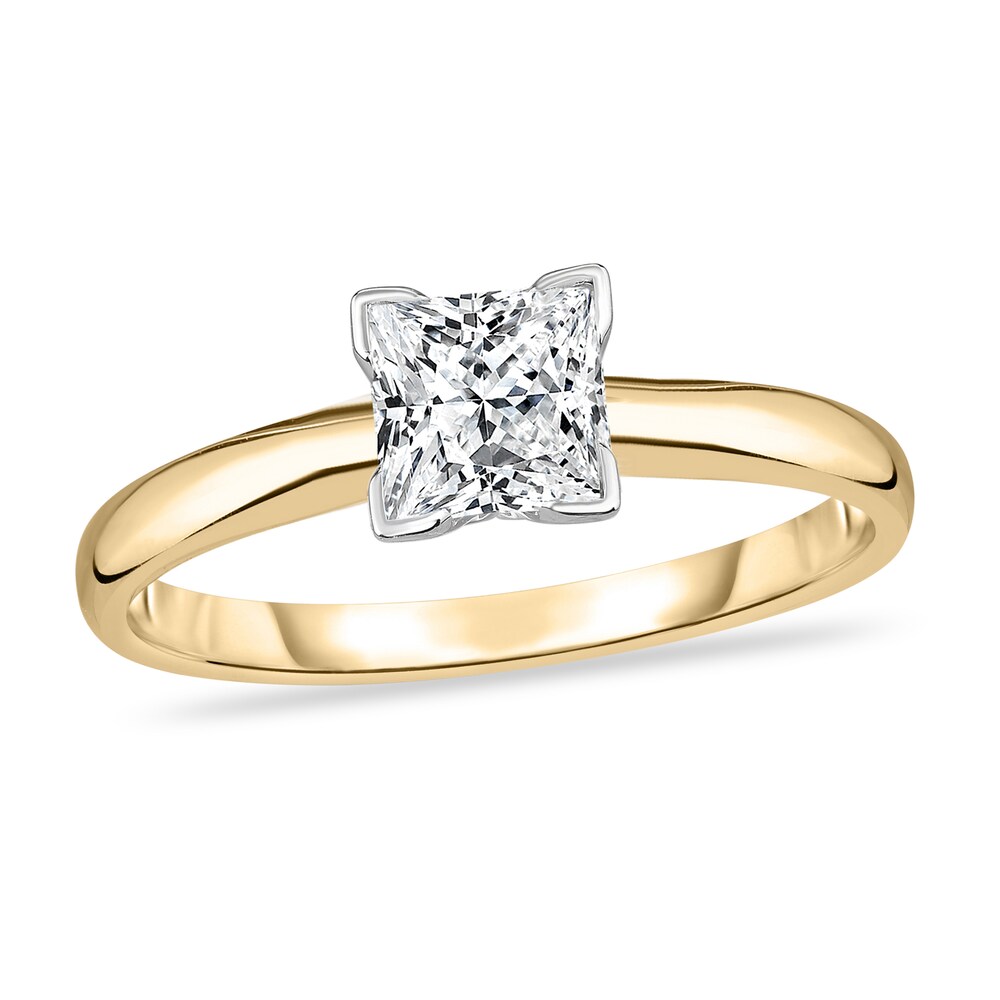 Diamond Solitaire Ring 1/2 ct tw Princess 14K Yellow Gold (I1/I) HXj4Knmn