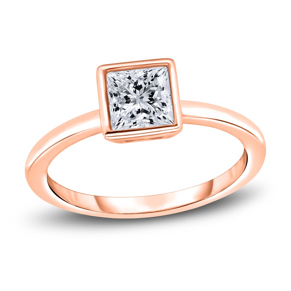 Diamond Solitaire Engagement Ring 3/4 ct tw Bezel-Set Princess 14K White Gold (I2/I) HfEW2fck