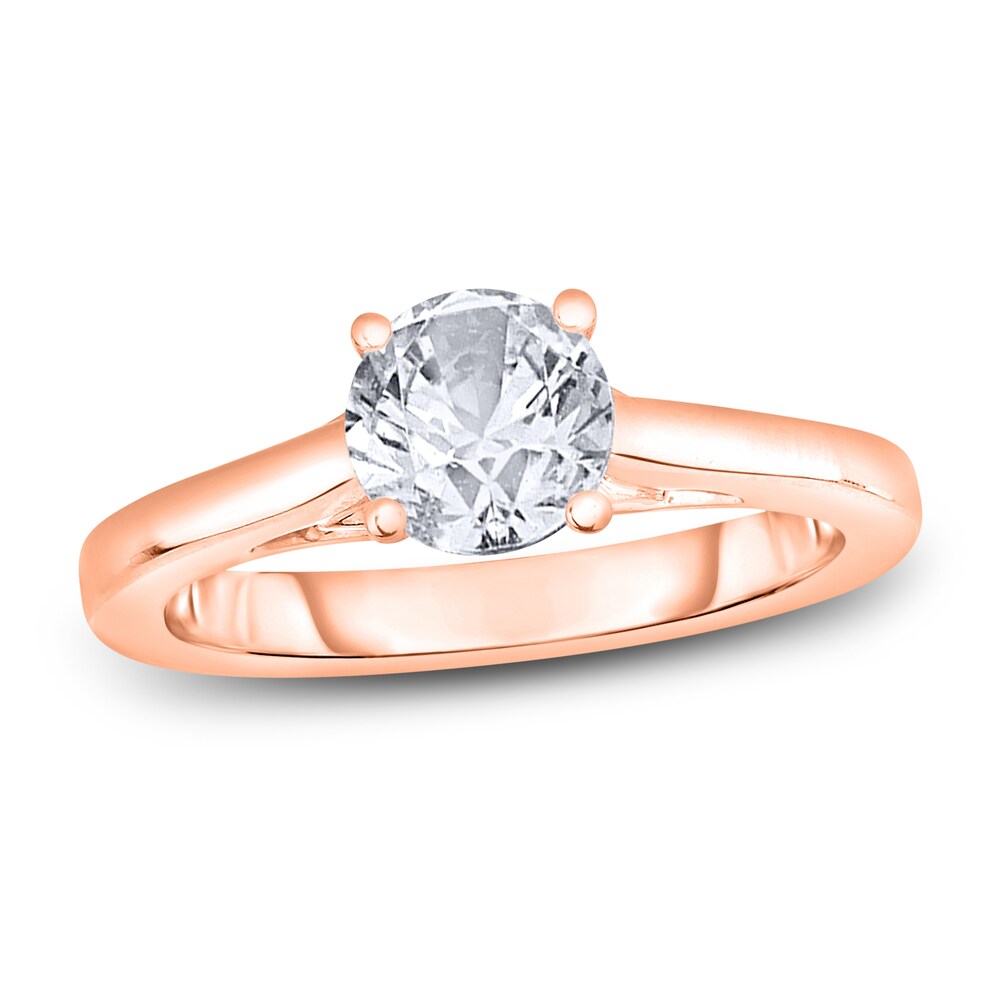 Diamond Solitaire Engagement Ring 1 ct tw Round 14K Rose Gold (I2/I) Hj64UXPm