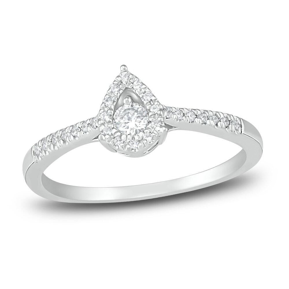 Diamond Promise Ring 1/5 ct tw Round 10K White Gold HlAdqnvY