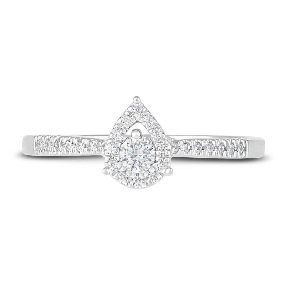 Diamond Promise Ring 1/5 ct tw Round 10K White Gold HlAdqnvY