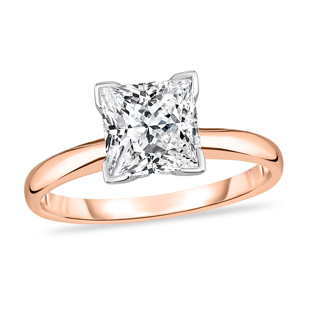 Diamond Solitaire Ring 1-1/3 ct tw Princess 14K Rose Gold (I1/I) HtlkiEMn