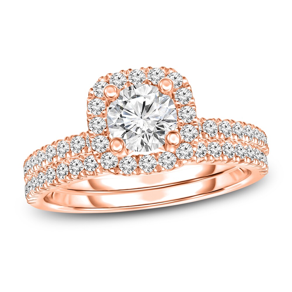 Diamond Bridal Set 3/4 ct tw Round 14K Rose Gold Hwu66wGi