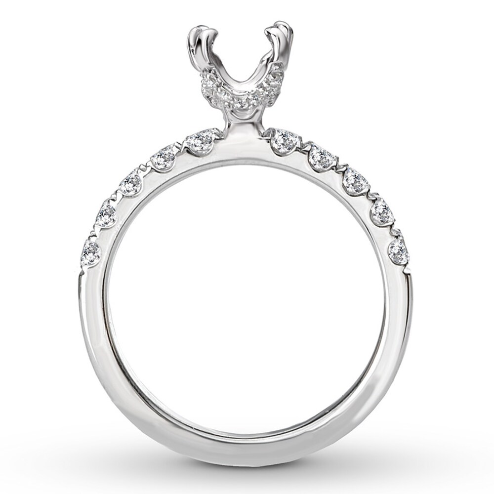 Diamond Engagement Ring Setting 5/8 ct tw Round 14K White Gold HwxccZ00
