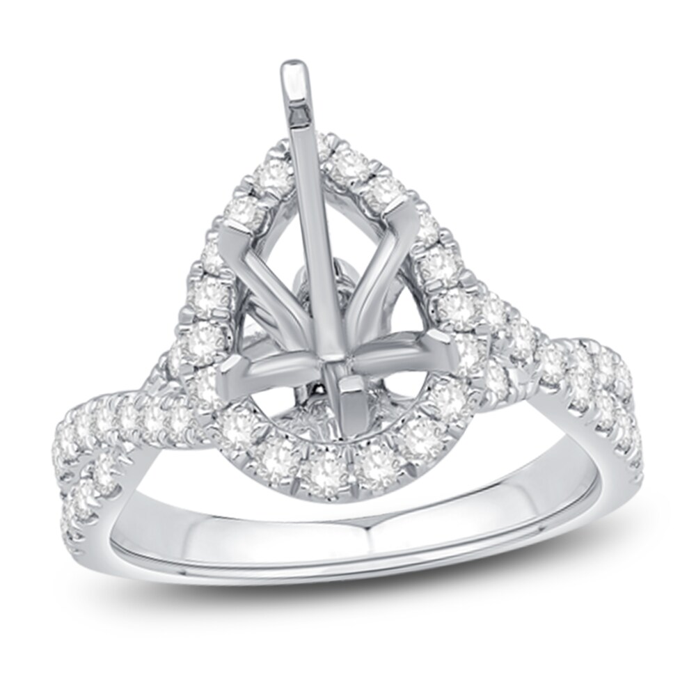 Engagement Ring 3/4 ct tw Pear/Round Platinum I0a71y8x