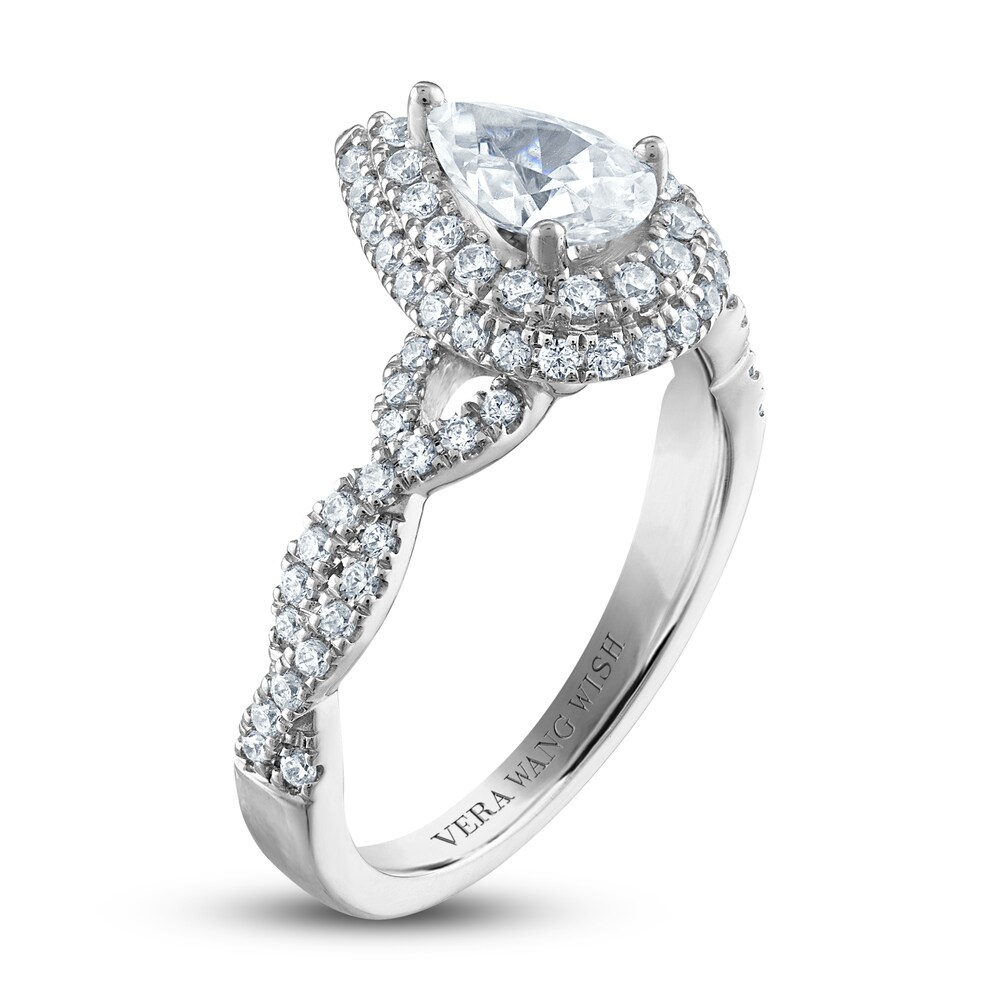 Vera Wang WISH Diamond Engagement Ring 1-1/5 ct tw Pear/Round 14K White Gold I1eq2EIp