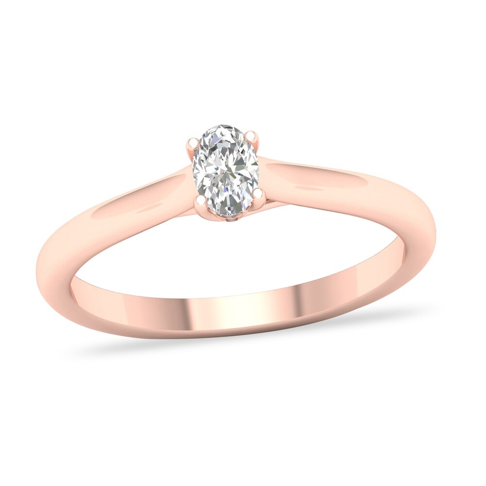 Diamond Solitaire Ring 1/4 ct tw Oval-cut 14K Rose Gold (SI2/I) I4TRYIsM
